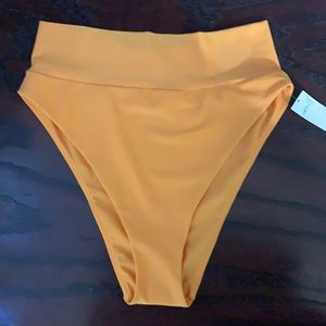 NWT yellow Aerie high rise bikini bottoms